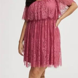 torrid Rose Lace Off-Shoulder Midi Dress